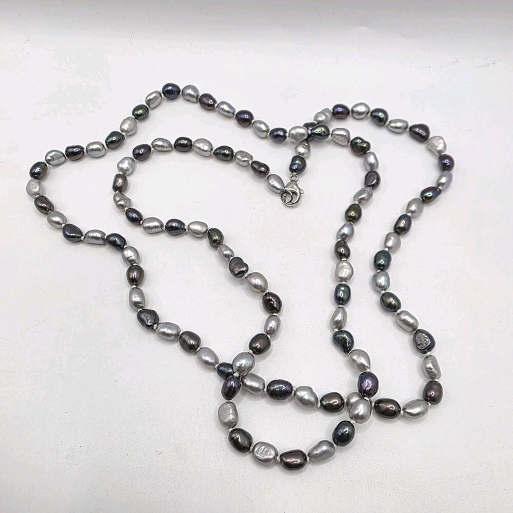 Honora 34" Multicolor Baroque Freshwater Pearl Necklace Sterling Silver 925